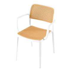 Stohovatelná židle, bílá/béžová, RAVID TYP 2