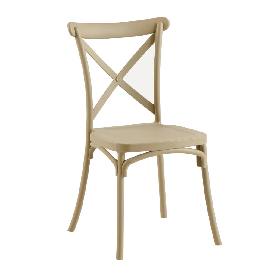 Stohovatelná židle SAVITA - šedohnědá