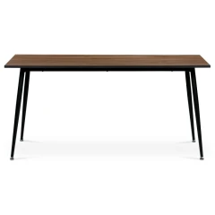 Jídelní stůl, 160x80, deska MDF, dýha divoký dub, kovové nohy, černý lak AT-686 OAK