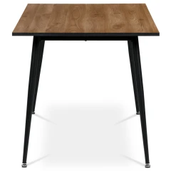 Jídelní stůl, 160x80, deska MDF, dýha divoký dub, kovové nohy, černý lak AT-686 OAK