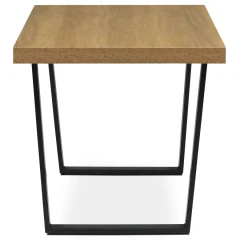 Jídelní stůl, 160x8x760 cm, MDF deska, dýha dub, kovové nohy, černý lak HT-514 OAK
