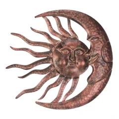 Slunce s měsícem, kovová nástěnná dekorace UM1005 COP-ANT