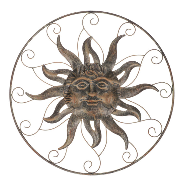 Slunce, kovová nástěnná dekorace UM1017 COP