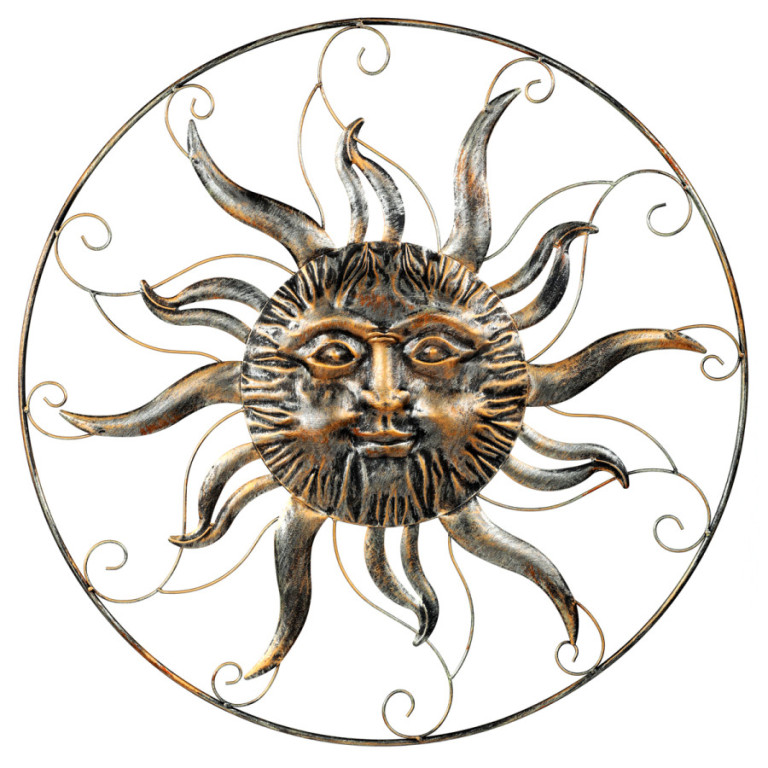 Slunce, kovová nástěnná dekorace UM1018 COP