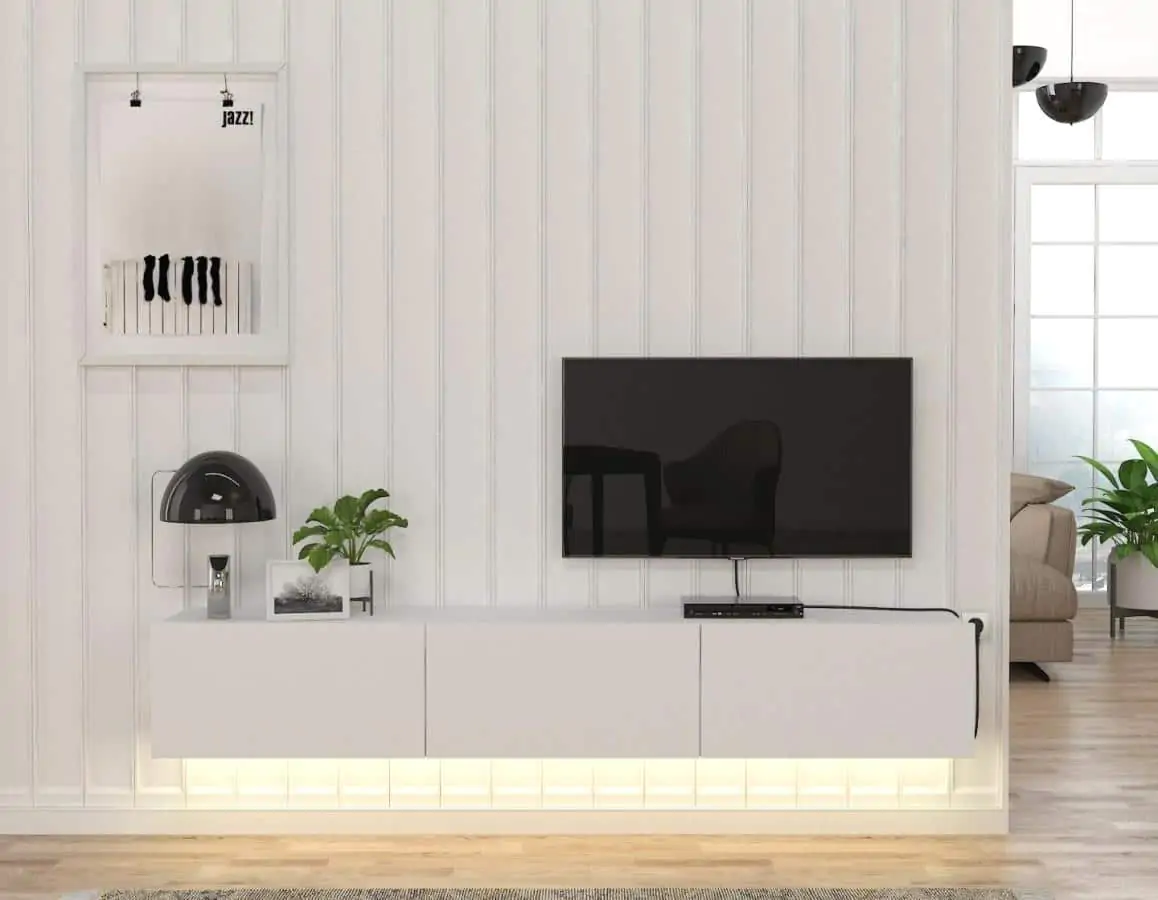 Casarredo Televizní stolek s LED osvětlením DEKARA bílá