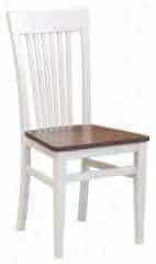 Dřevěná židle K1 variant - bílá/tmavě hnědá