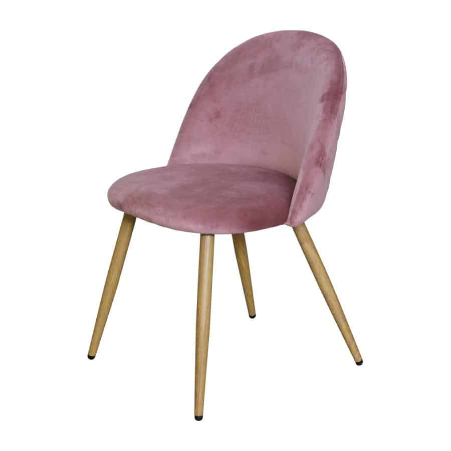 Levně Idea Jídelní židle LAMBDA růžový samet