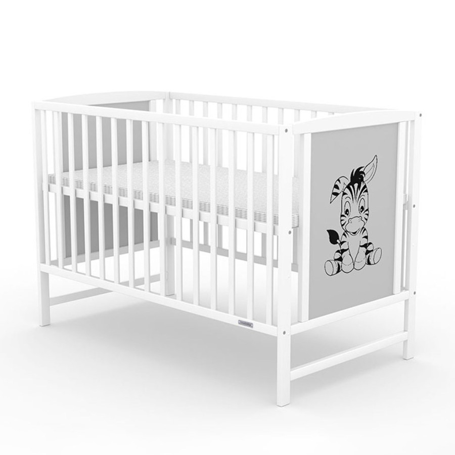 NEW BABY Dětská postýlka New Baby BEA Zebra bílo-šedá