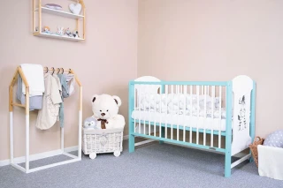 Dětská postýlka New Baby ELSA Zebra bílo-mátová