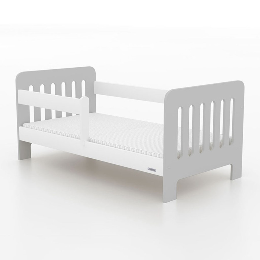 NEW BABY Dětská postel se zábranou New Baby ERIK 140x70 cm bílo-šedá