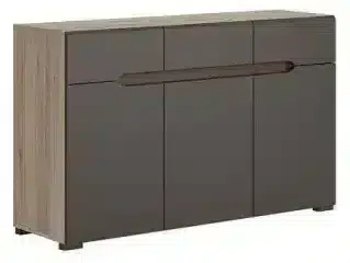 Komoda Elpasso KOM3D3S - šedý wolfram/dub san remo světlý