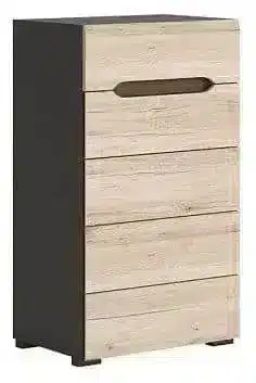 Komoda Elpasso KOM5S/60 - šedý wolfram/dub san remo světlý