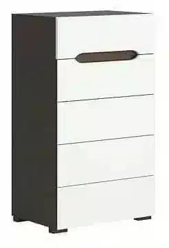 Komoda Elpasso KOM5S/60 - šedý wolfram/bílý mat