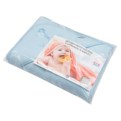 Dětská froté osuška s výšivkou a kapucí New Baby 100x100 modrá žirafka