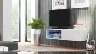 Televizní stolek Livo RTV-120W - korpus bílý/bílá vysoký lesk