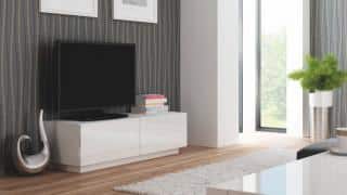 Televizní stolek Livo RTV-160S - korpus bílý/bílá vysoký lesk