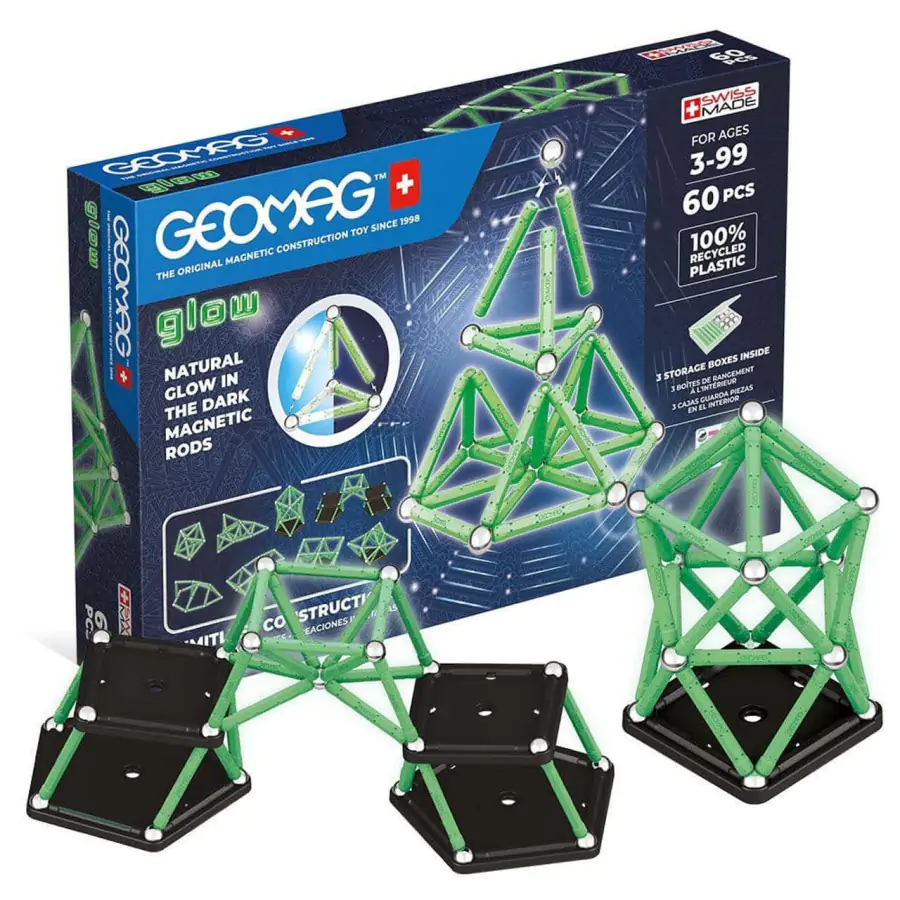 Geomag Magnetická stavebnice Geomag svítící 60ks MSGE1556