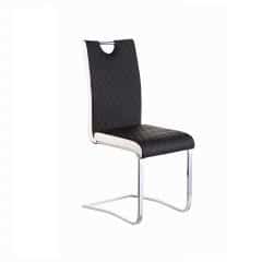 Jídelní židle IMANE - Chrom + černá ekokůže