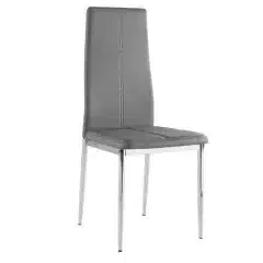Židle LERA - šedá ekokůže / chrom
