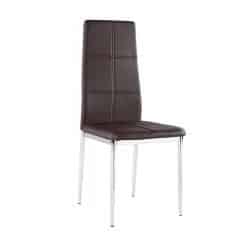 Židle LERA - hnědá ekokůže / chrom
