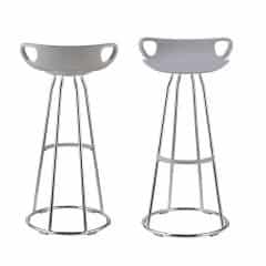 Barová židle GLADI - chrom + šedý plast