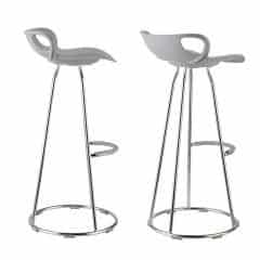 Barová židle GLADI - chrom + šedý plast