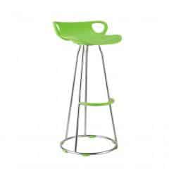 Barová židle GLADI - chrom + zelený plast