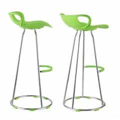 Barová židle GLADI - chrom + zelený plast