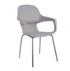 Židle DORIEN - chrom + šedý plast