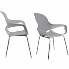 Židle DORIEN - chrom + šedý plast