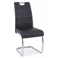 Jídelní židle ABIRA - černá ekokůže / chrom