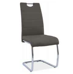 Jídelní židle ABIRA - hnědá ekokůže / chrom