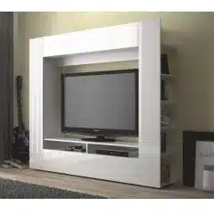 Obývací stěna MEDIA TV - bílá/bílá pololesk