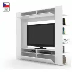 Obývací stěna MEDIA TV - bílá/bílá pololesk