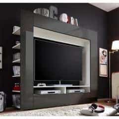 Obývací stěna MEDI TV - bílá/černá HG