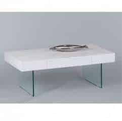 Konferenční stolek DAISY - bílá / extra vysoký lesk HG