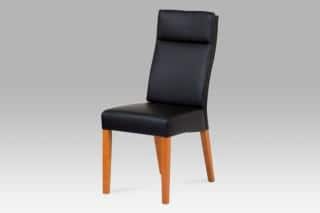 Jídelní židle BE22 - koženka černá / třešeň