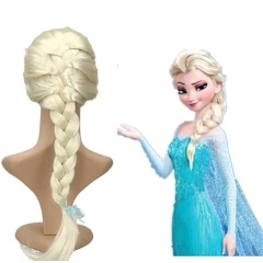 Elsa Frozen paruka s copánkem 60cm OPBH1599