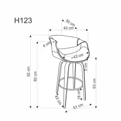 Barová židle H123 - šedá č.10
