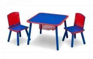 Dětský stůl s židlemi modro-červený