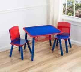 Dětský stůl s židlemi modro-červený