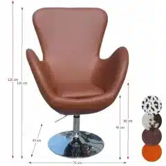 Relaxační křeslo, hnědá textilní kůže/chrom, OLLI