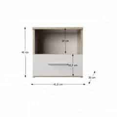 Ložnicový komplet (skříň + postel 180x200x, 2 x noční stolek), dub sonoma / bílá, GABRIELA