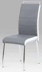 Jídelní židle DCL-403 - GREY - koženka šedá/bílý bok