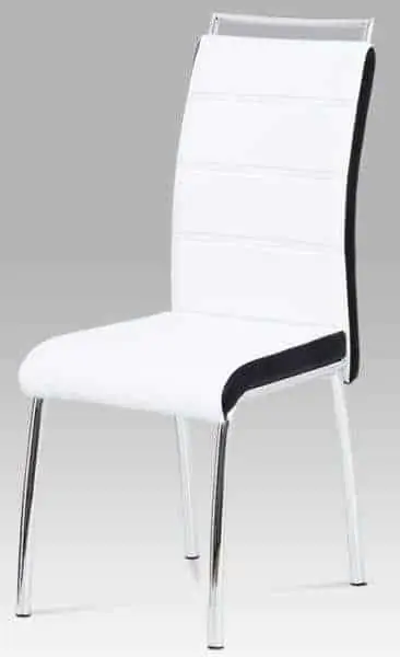 Autronic Jídelní židle DCL-403 WT - koženka bílá/černý bok