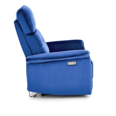 SEMIR fotel z funkcja elektrycznego rozkładania / gniazdo USB, granatowy (2p=1szt)