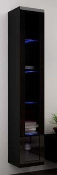 Halmar Vitrína VIGO vysoká, prosklené dveře - černá