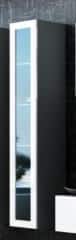 Vitrína VIGO vysoká, prosklené dveře - šedá/bílá