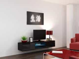 Televizní stolek VIGO Glass 180 - černá
