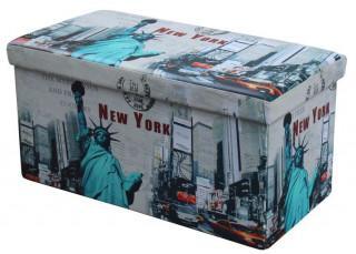 Taburet s úložným prostorem Moly XL - New York